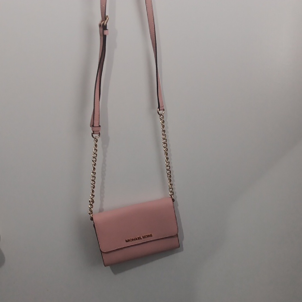 Michael Kors Pink Crossbody Bag with Gold Chain